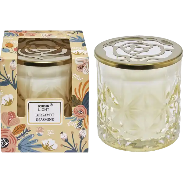 Duftglas mit Golddeckel Bergamot & Jasmine