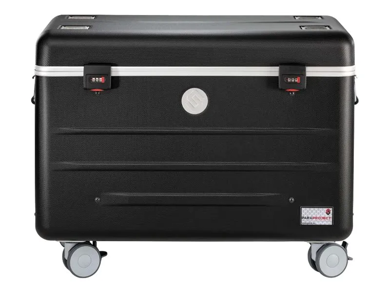 PARAT PARAPROJECT Case i16 - Vogn med hjul (synkronisering og opladning) - for 16 tablets - låsbar - aluminium, ABS plastic - sort - output: 5 V