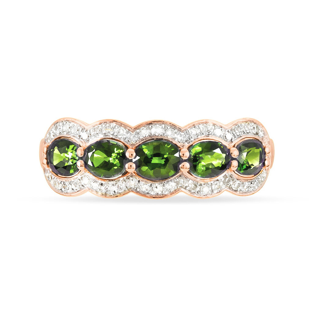 Bague Margaux Or Rose Péridot Et Diamant