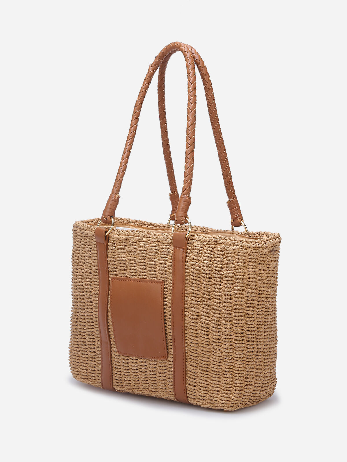 Sac de plage bi-matière- Taupe