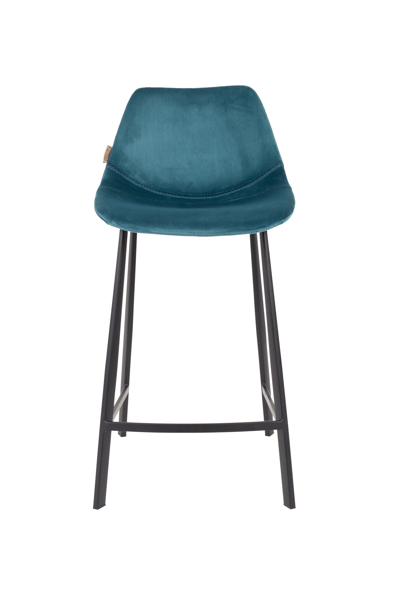 Barkruk Franky  velvet (zithoogte 65 cm) blauw - set van 2