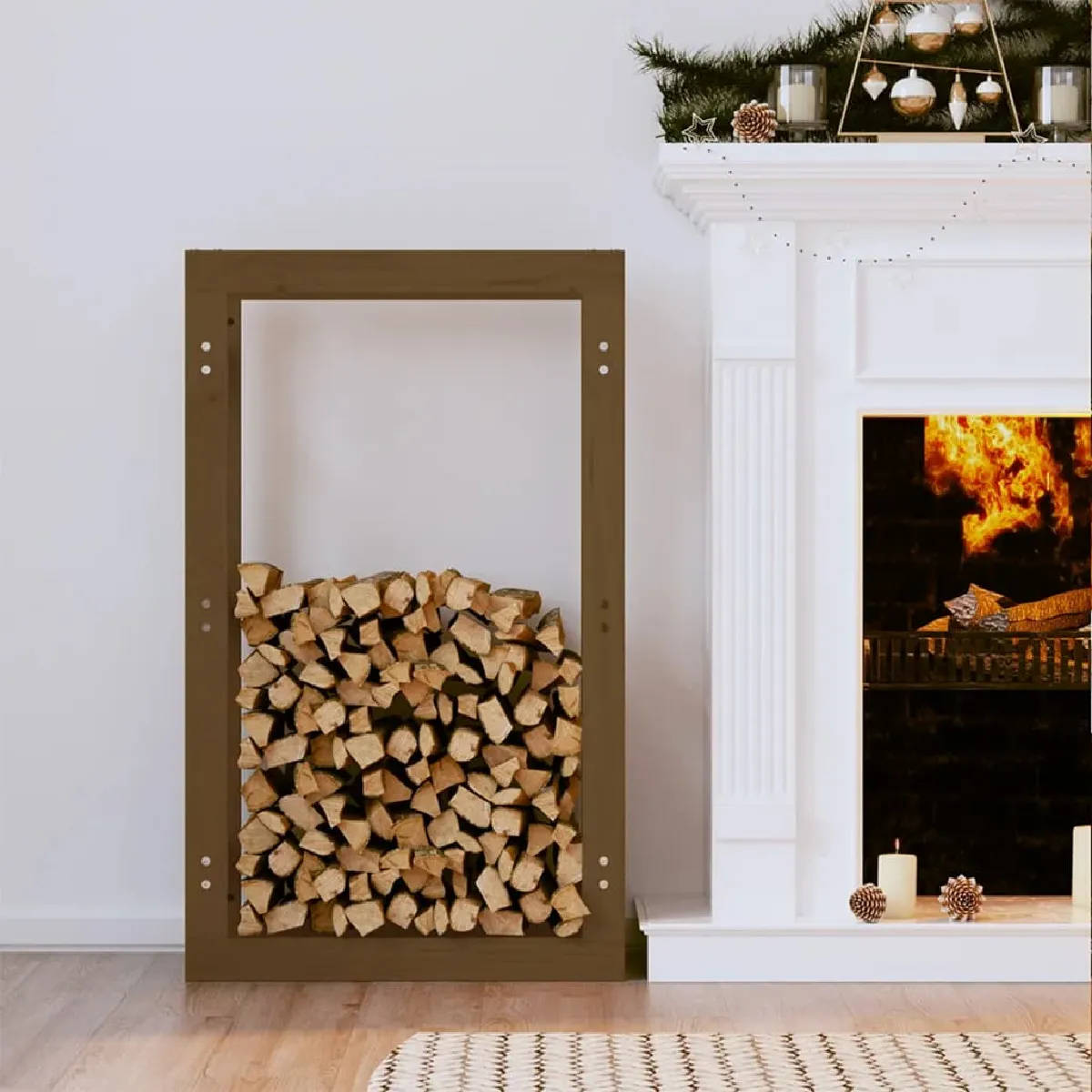vidaXL Support pour bois de chauffage - Pin