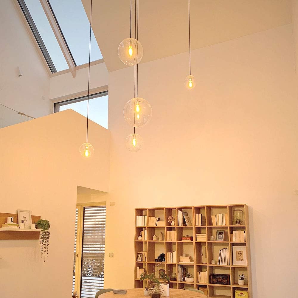 s.luce Orb Glaskugel Galerieleuchte 5m Abhängung, Farbe Schwarz/Rauch, Größe Ø 50cm