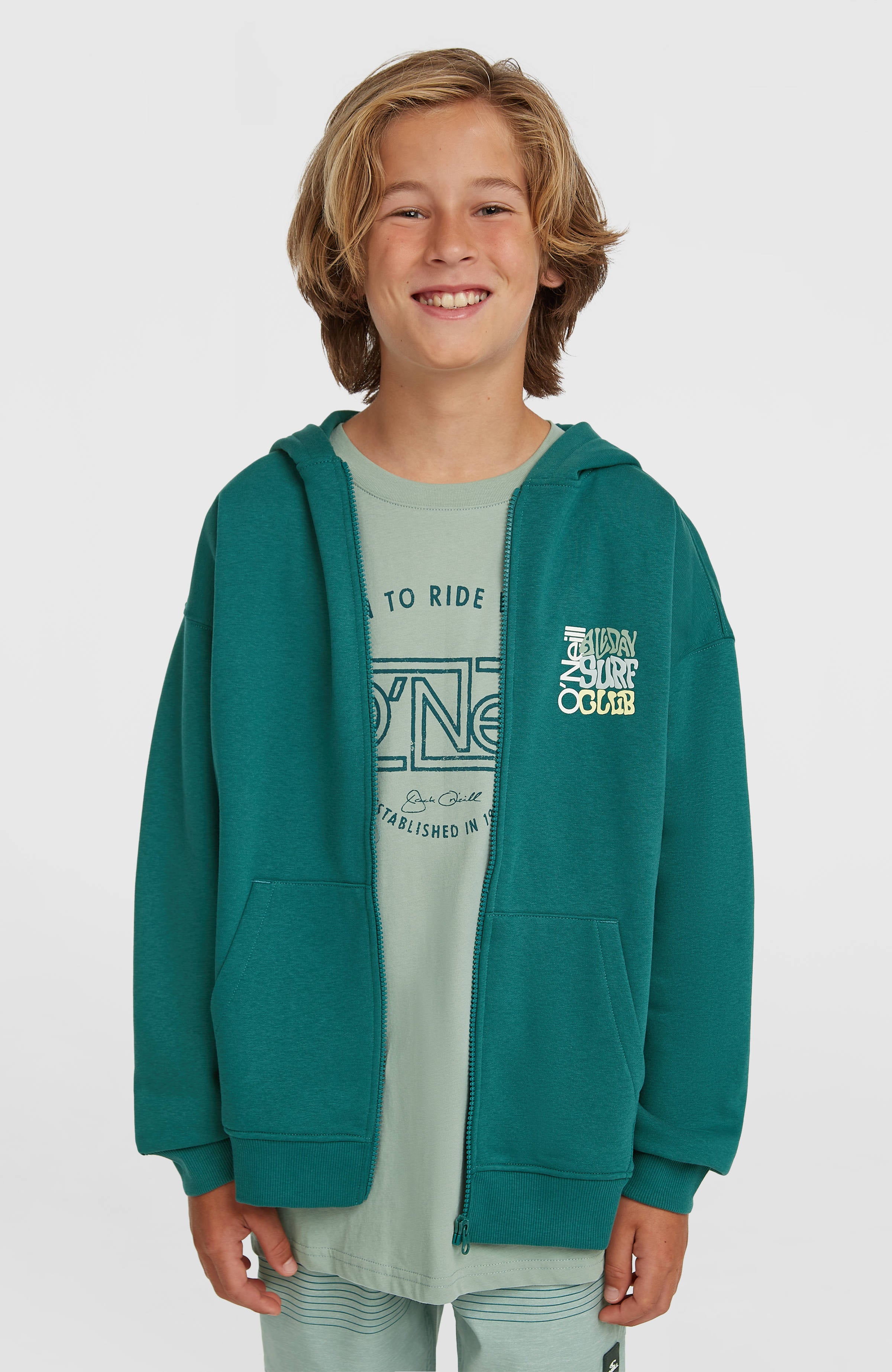 Graphic capuchonvest met volledige rits