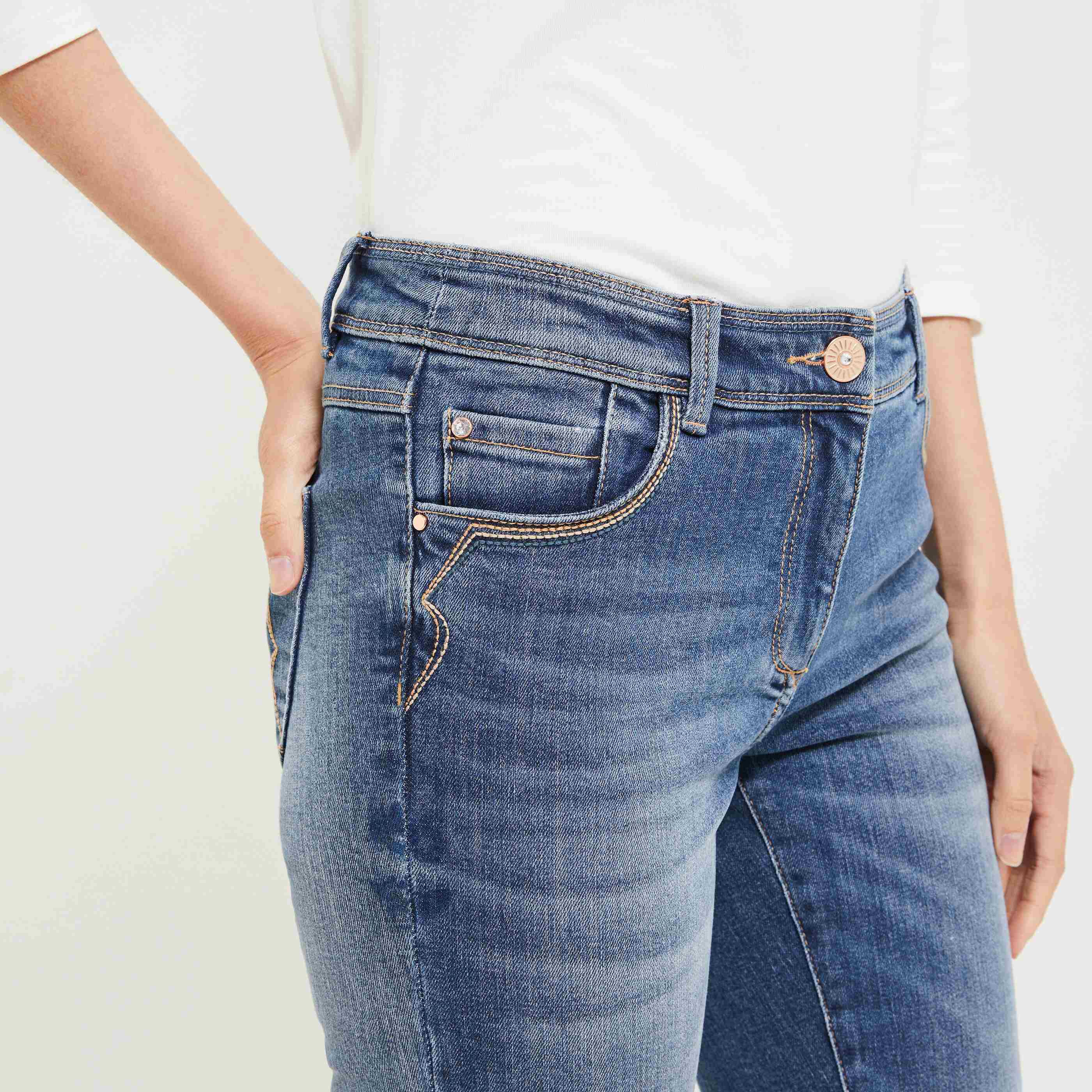 Jean raccourci femme TOKYO - STONE