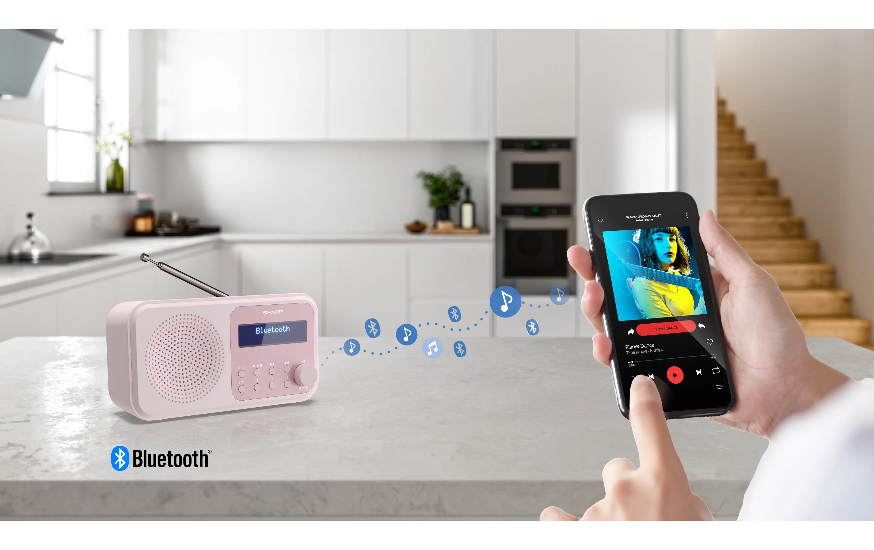 DAB+ Radio DR-P420 – PinkTragbares Digitalradio mit Bluetooth