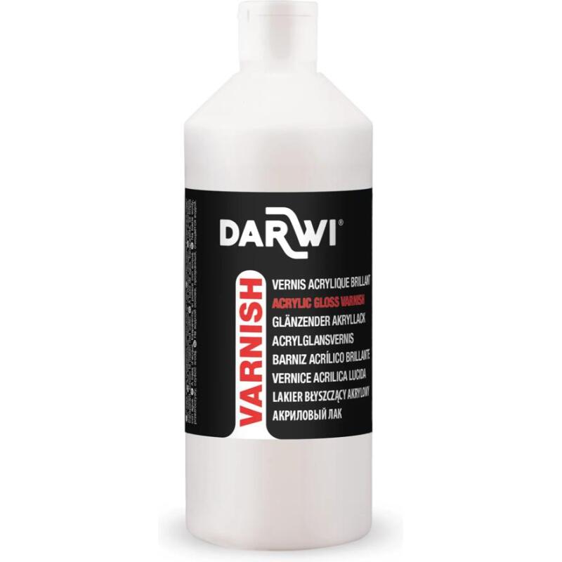 DARWI Flacon de 500 ml Vernis Acrylique, finition Brillante - Incolore