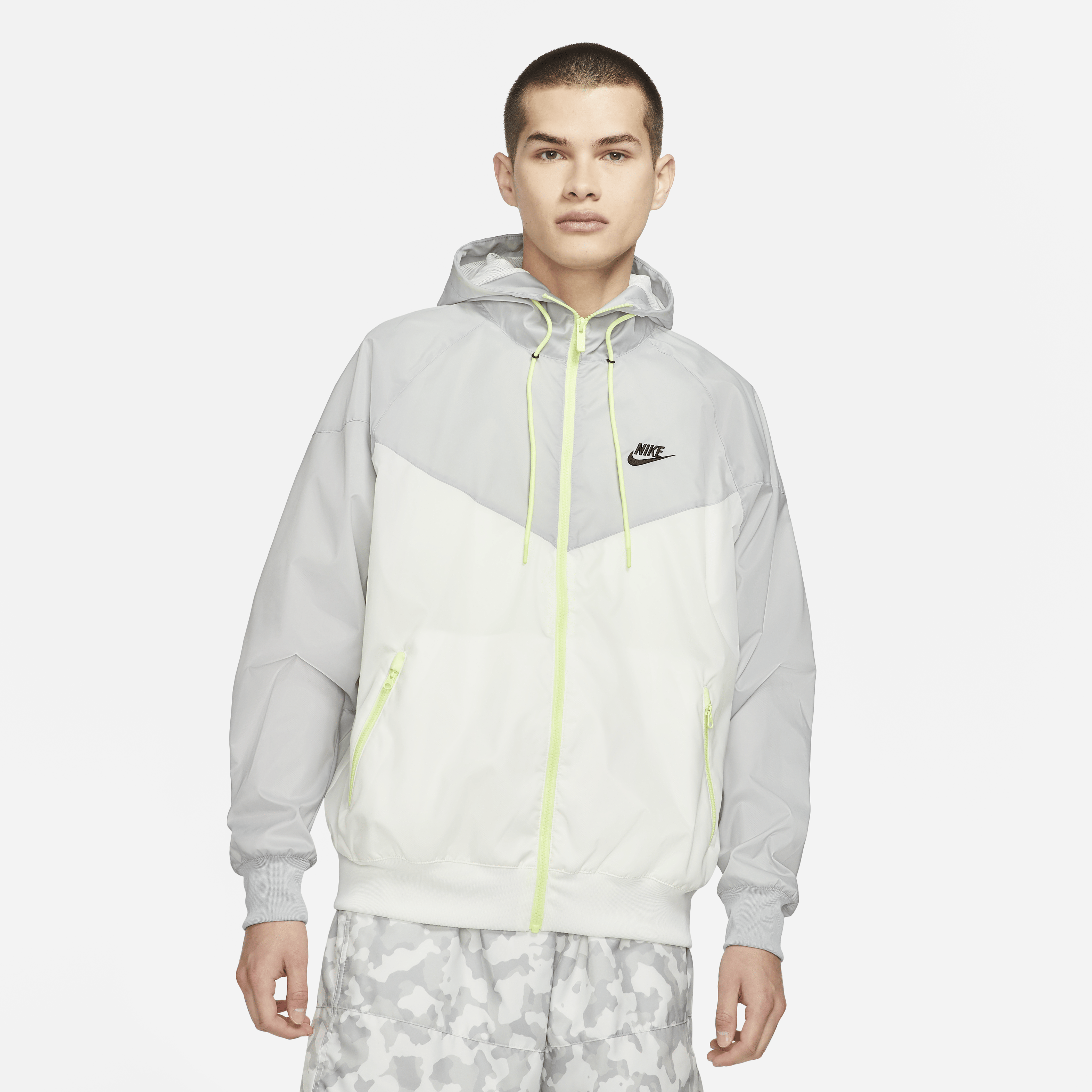 Nike Woven Windrunner Kapuzenjacke Beige Grau F133