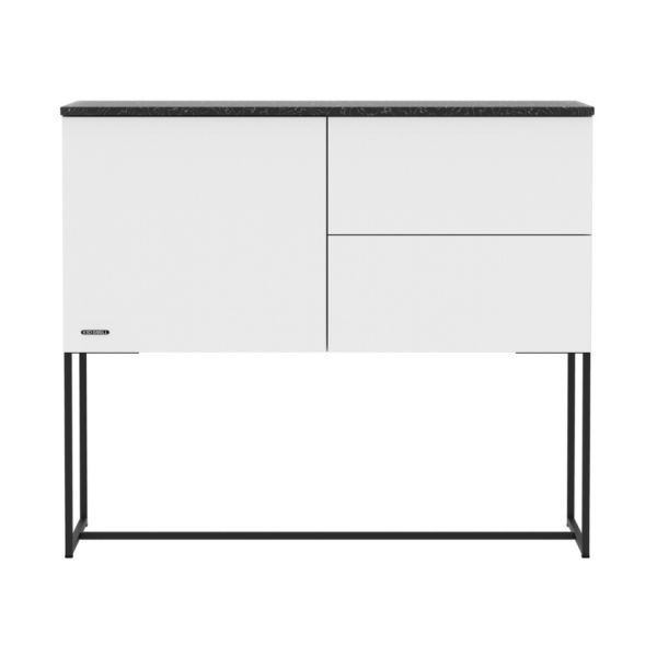Kidsmill Modular 2 Commode 1D / 2L Mat Wit - Zwart - Mat Wit