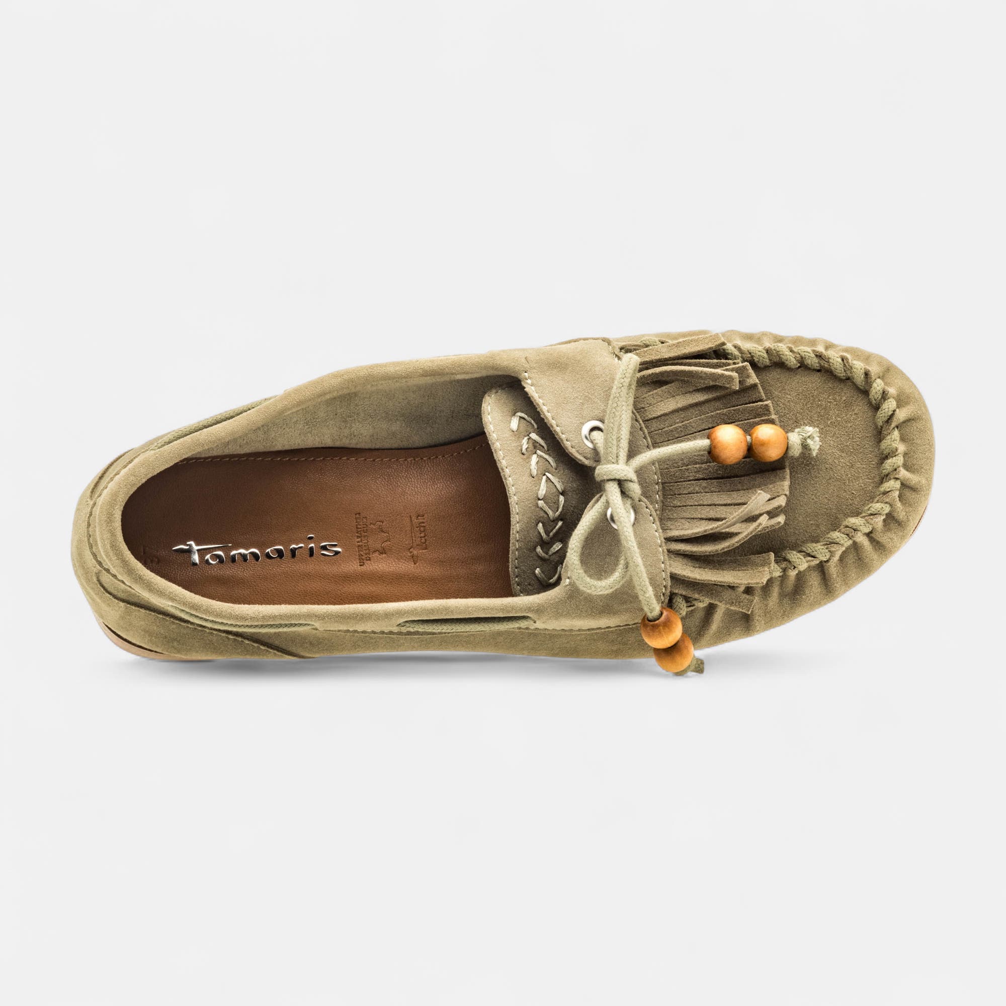 Mocassins Femme en cuir kaki