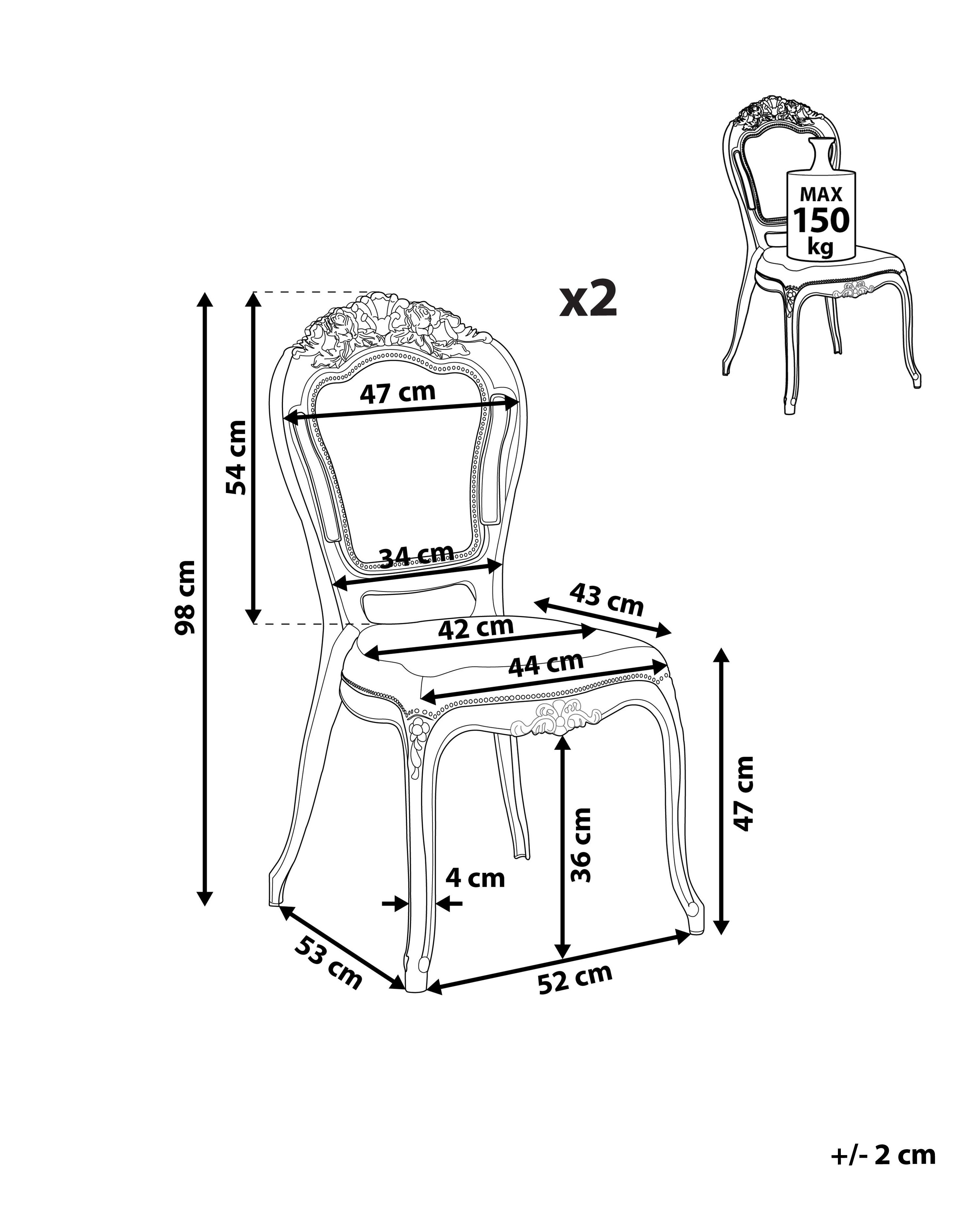 Set van 2 eetkamerstoelen VERMONT Lichtblauw