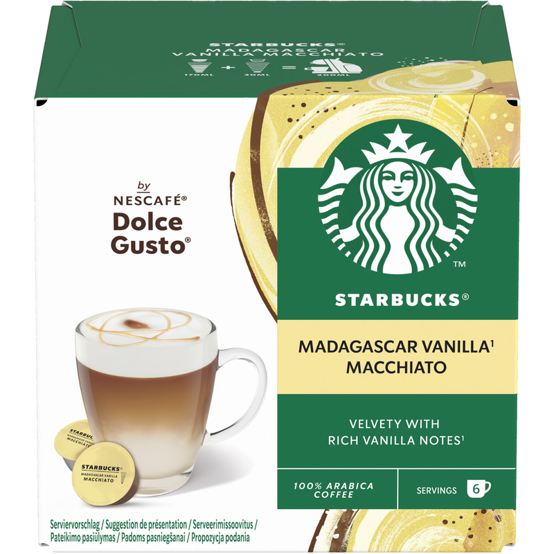 Starbucks Kaffeekapseln Madagascar Vanilla Macchiato, 6 Stück