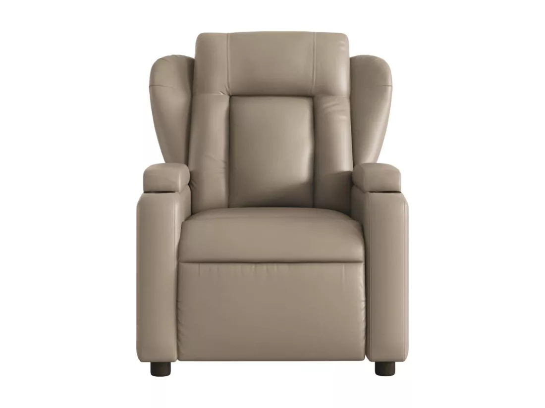 Fauteuil massant inclinable électrique cappuccino similicuir