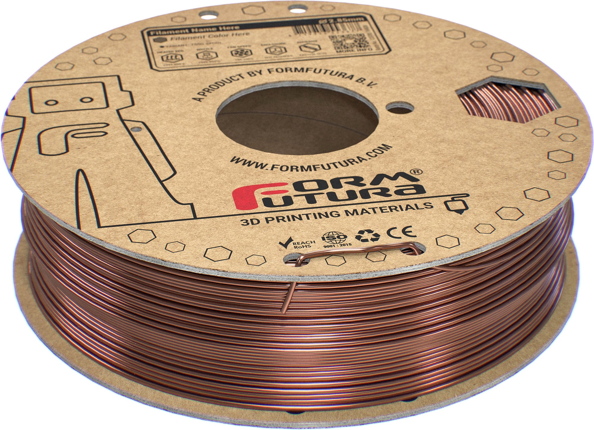 FormFutura  High Gloss PLA Kupfer, 1,75 mm / 750 g    Ästhetisches Filament für Modelle ohne sichtbare Schichten
