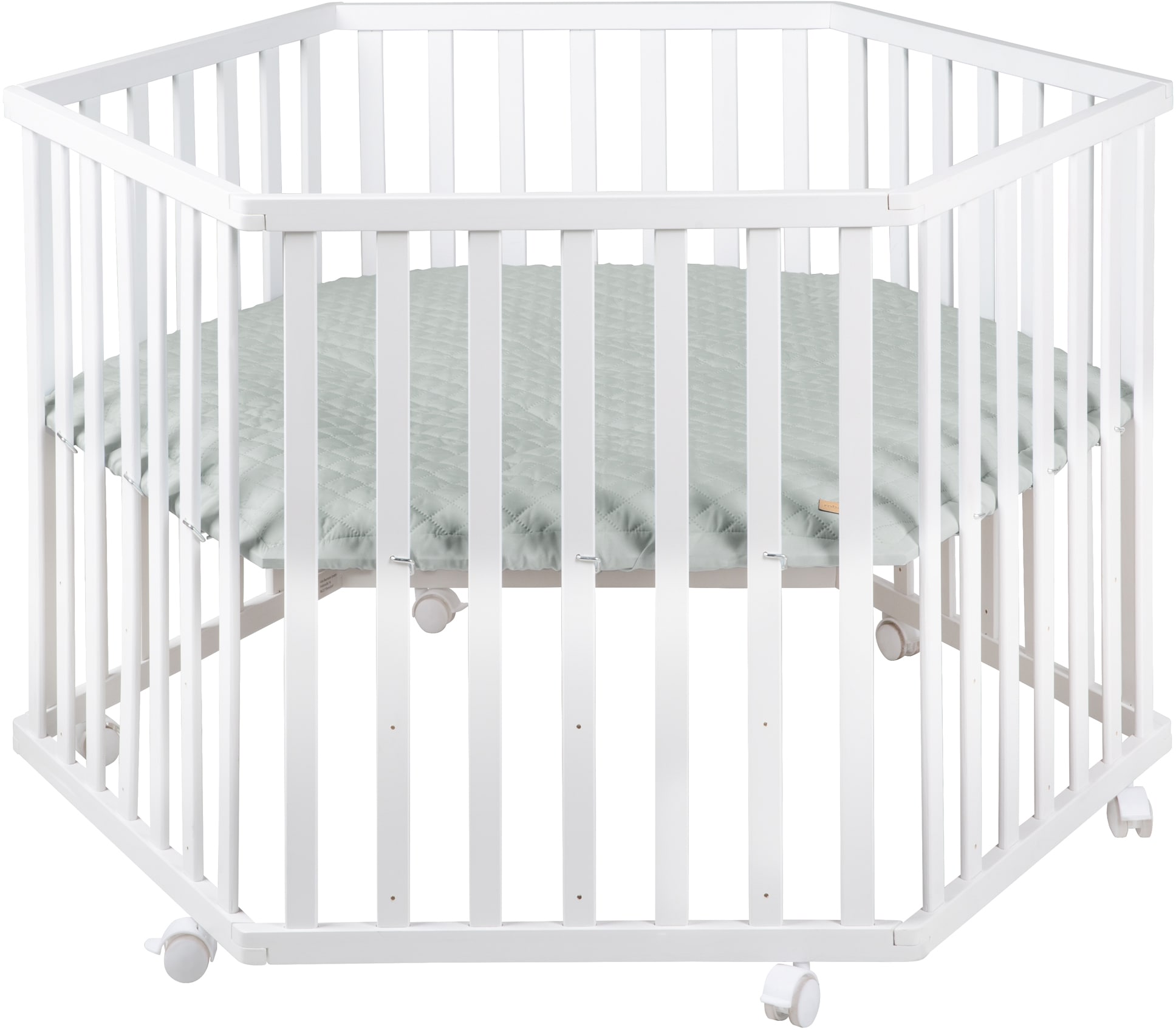 roba® Laufgitter »Style weiss, 6-eckig« bis 15 kg mit Laufgittereinlage frosty green