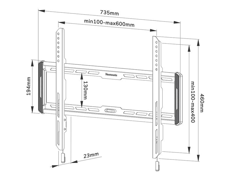 NEOMOUNTS Wandhalterung WL30-550BL16 Schwarz Feste Wandhalterung für 40-75