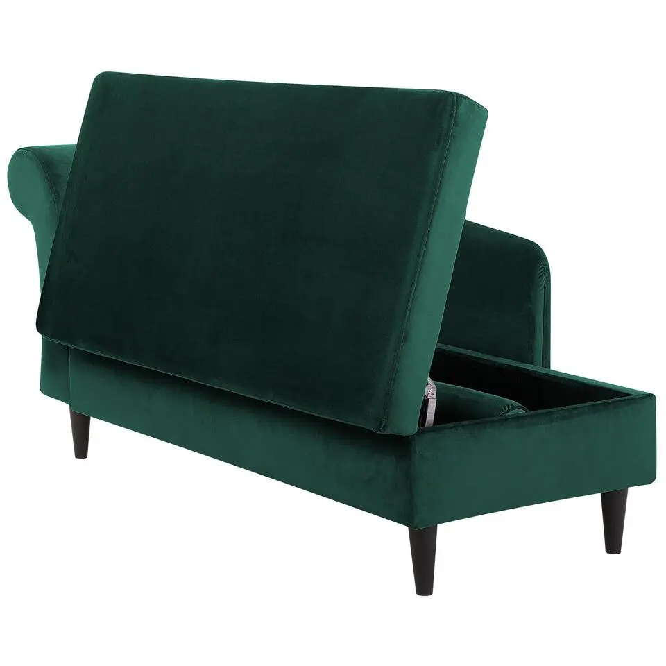 LUIRO - Chaise longue - Groen - Linkerzijde - Fluweel