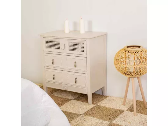 Commode en bois beige 65x36x70