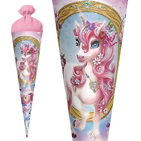 Roth Schultüte Einhorn Beauty mit Glitter, 70 cm, rund