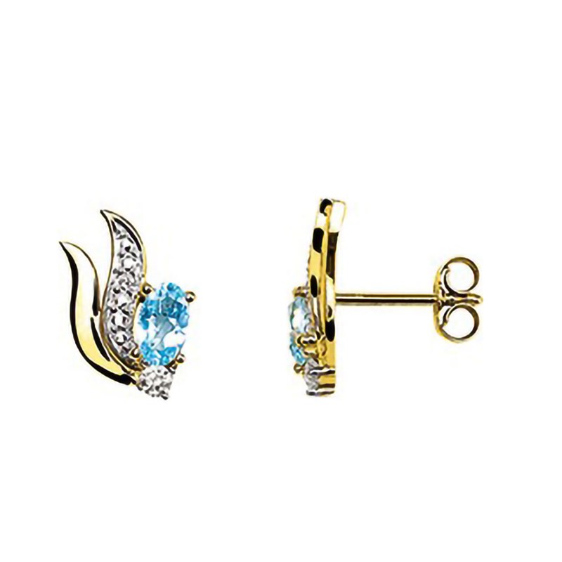 Boucles d'oreilles Femme - topaze - Or 18 Carats