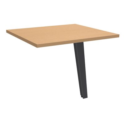 Retour direct pour bureau Steely - L80xP60 cm - plateau imitation hêtre - pieds carbone