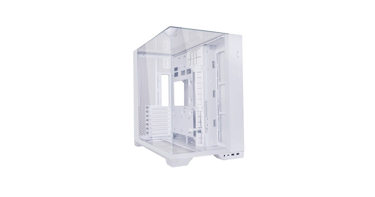 Lian LiO11 Vision Compact midi tower behuizing  (Wit | 2x USB-A | 1x USB-C | Tempered Glass)