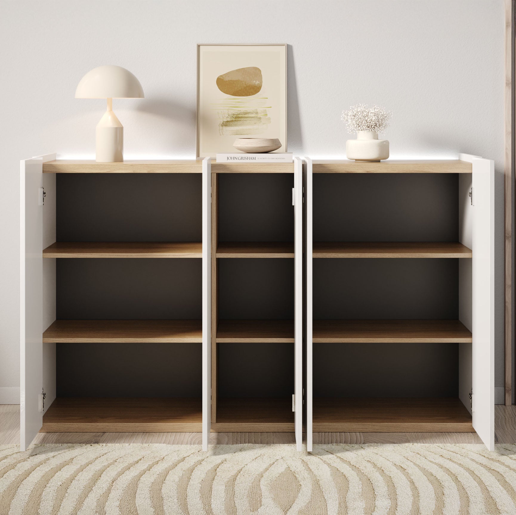 Encore - Schoenenkast met 9 vakken - Wit - 156x40x95xm