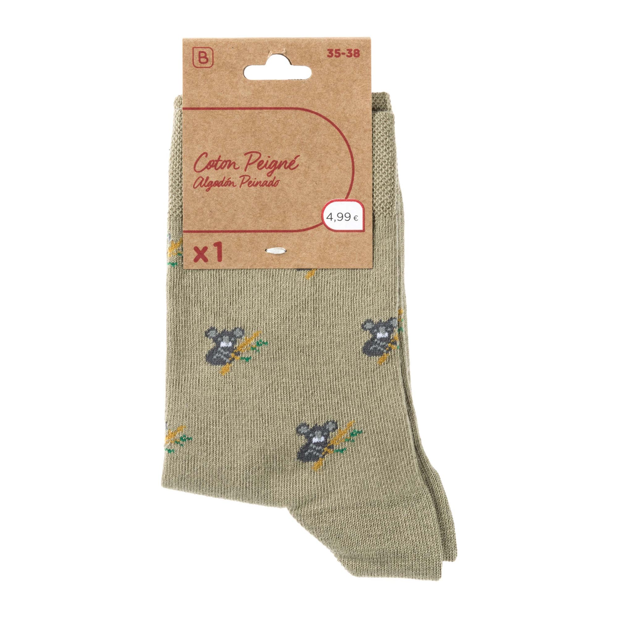 Chaussettes Femme kaki