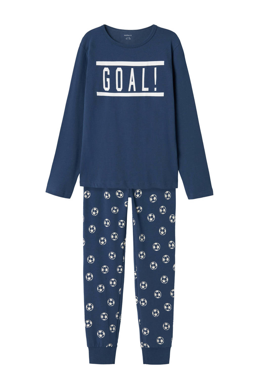 NAME IT pyjama NKMNIGHTSET FOOTBALL donkerblauw/wit