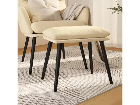 Repose-pied Crème 45x29,5x35 cm Tissu