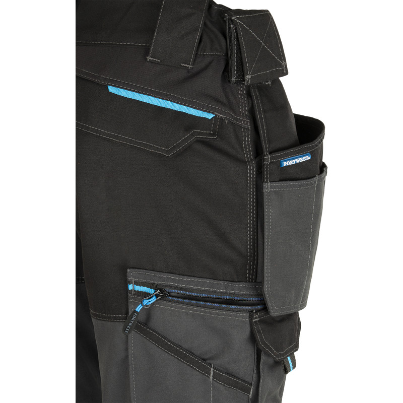 Portwest WX3 stretch werkbroek met holsterzakken + gratis kniestukken 48 grijs/zwart*