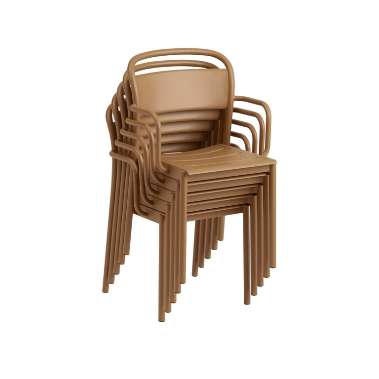 Muuto Linear steel tuinstoel met armleuning Dark Green