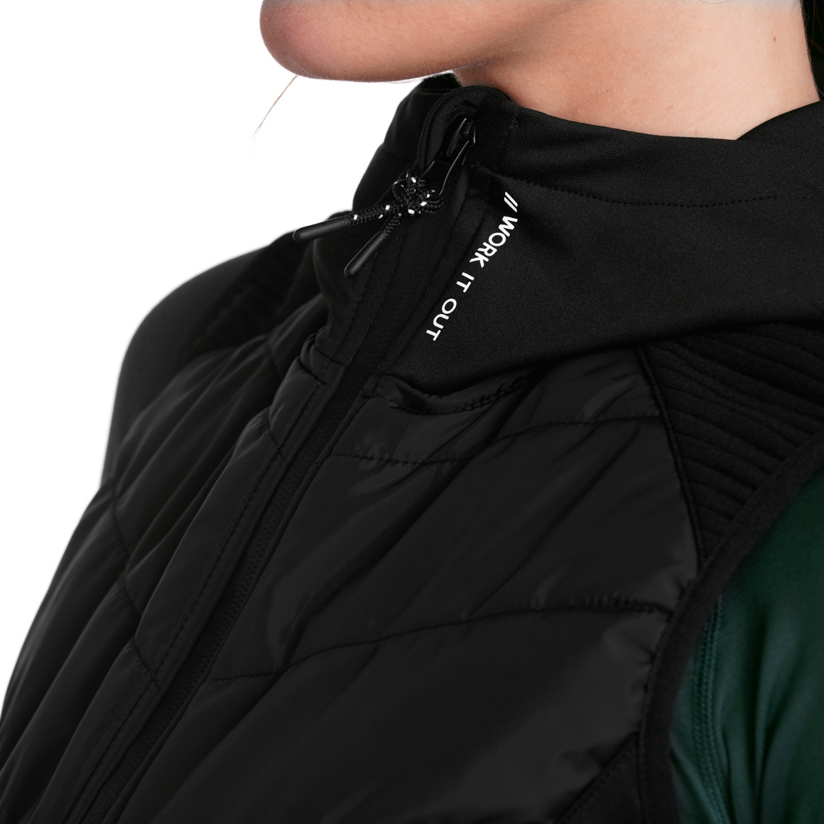 Gina Sports Damen Sport-Weste mit Kapuze schwarz