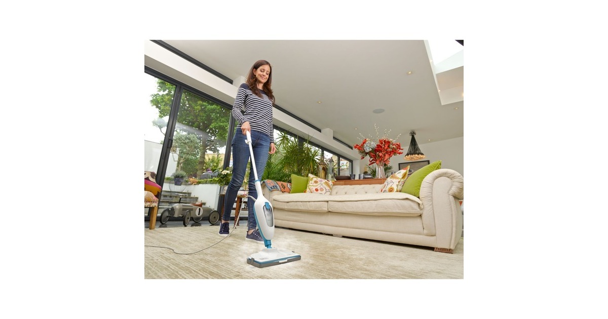 BLACK+DECKERFSMH13E10-QS 1300W 10-in-1 steam-mop met accessoires stoomreiniger  (Wit)