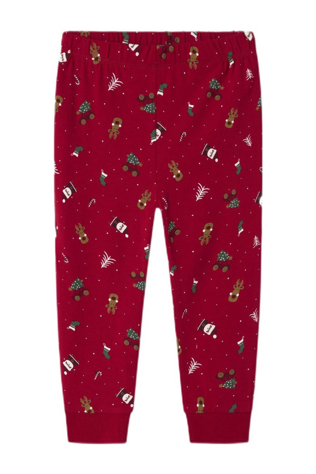 NAME IT kerstpyjama NMNVISMAS met all over print rood