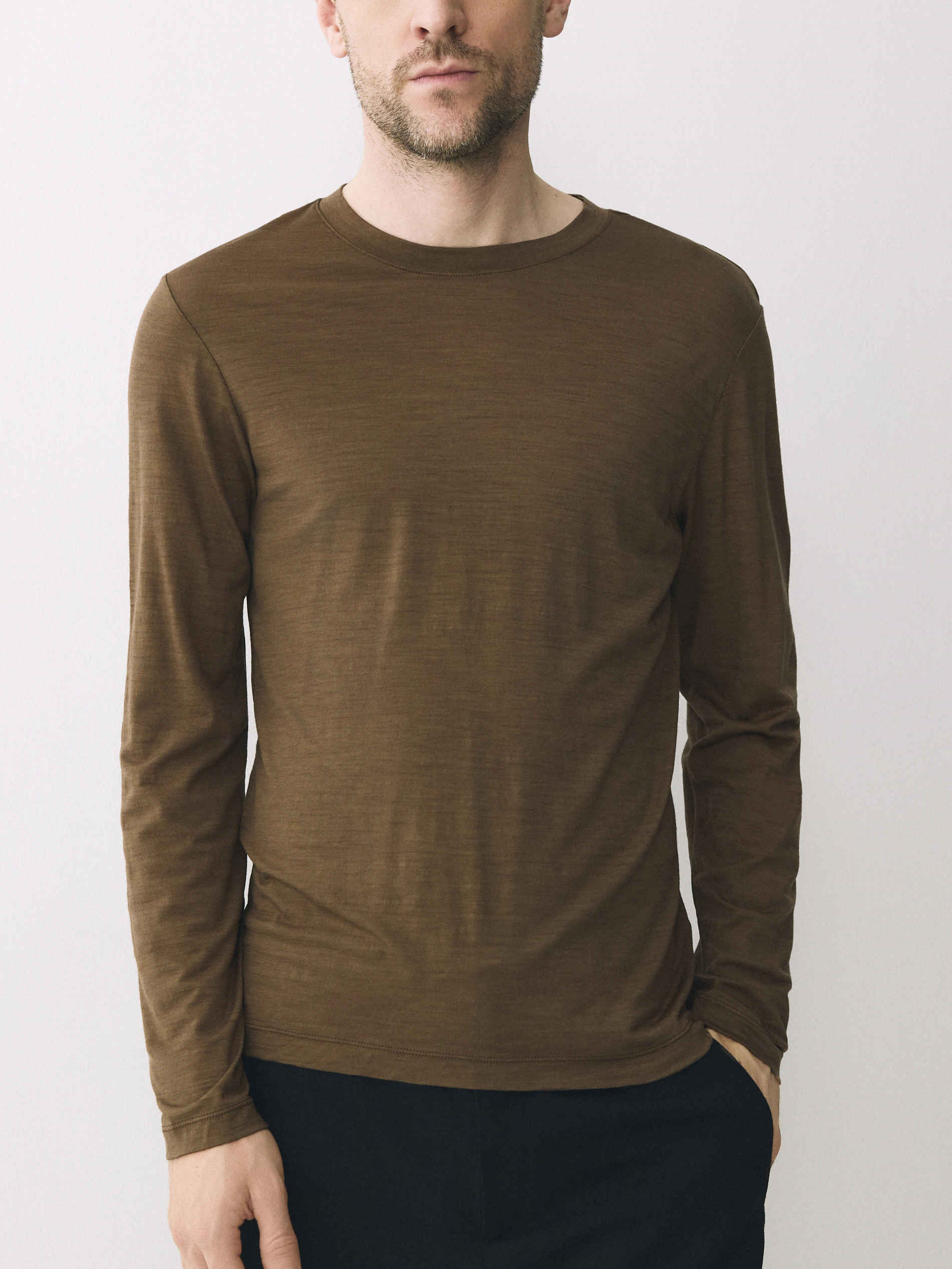 Merino Wolle Langarmshirt