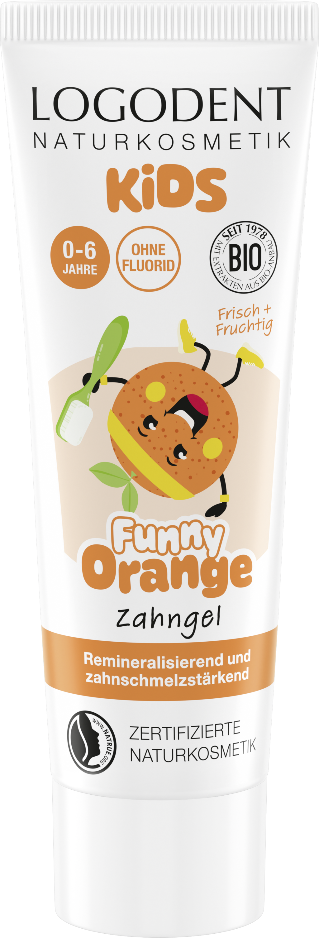 LOGONA  Kids Zahngel Funny Orange, 75 ml