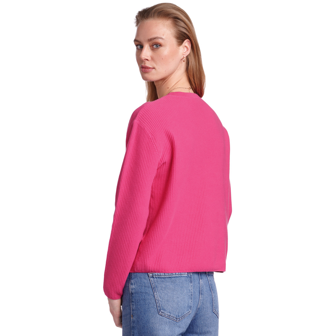 Jonas Nielsen Damen Pullover mit Rippstruktur pink