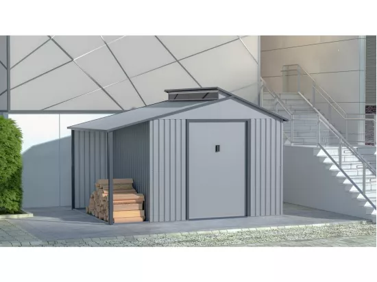 Abri de jardin métal avec pergola 