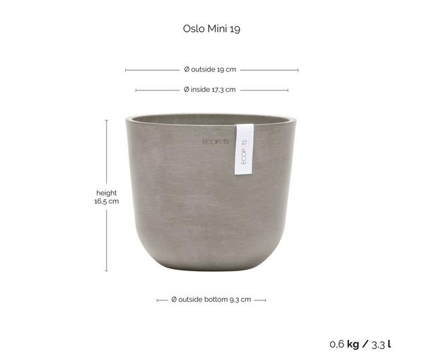 Ecopots Kunststoff-Topf Oslo Mini, rund