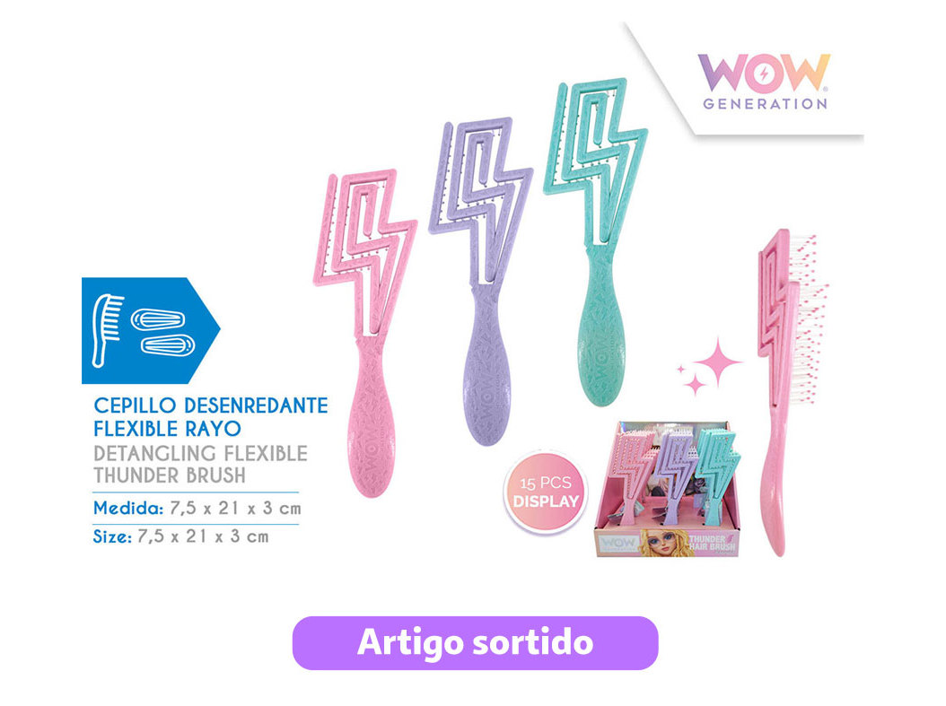 ESCOVA CABELO WOW CORES SORTIDAS