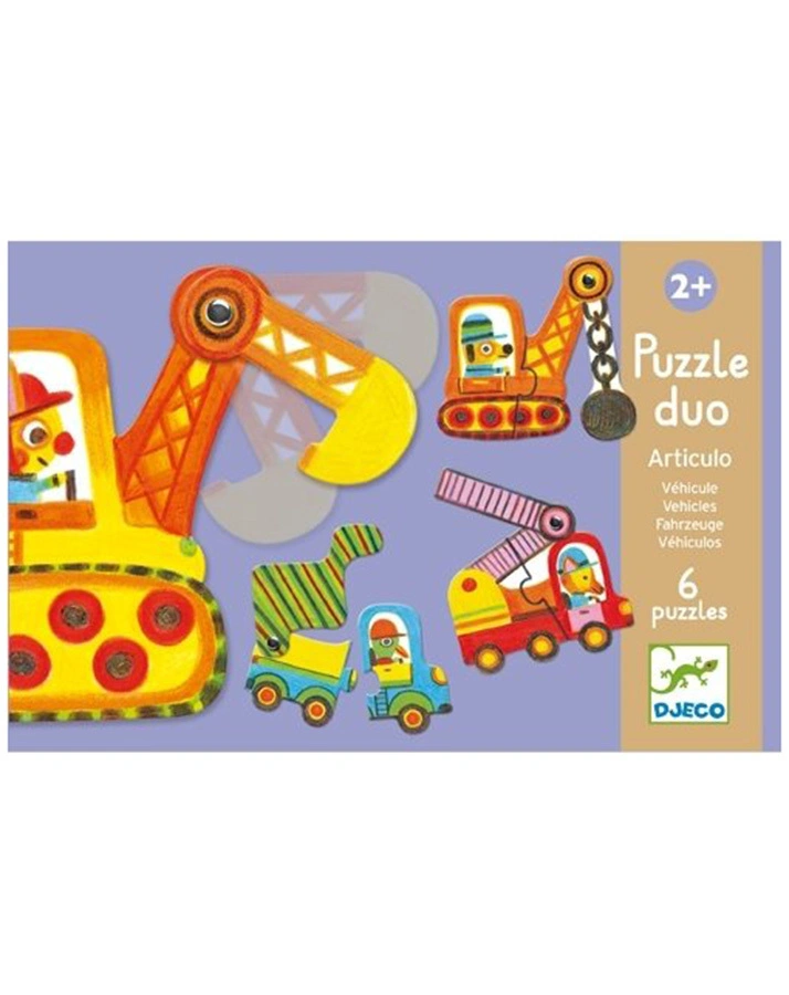 6 Puzzle Duo ARTICULO VEHICLES 6x2-teilig in bunt