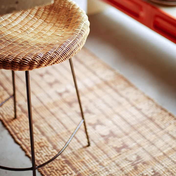HKliving - Wicker Barstuhl, Rattan / schwarz