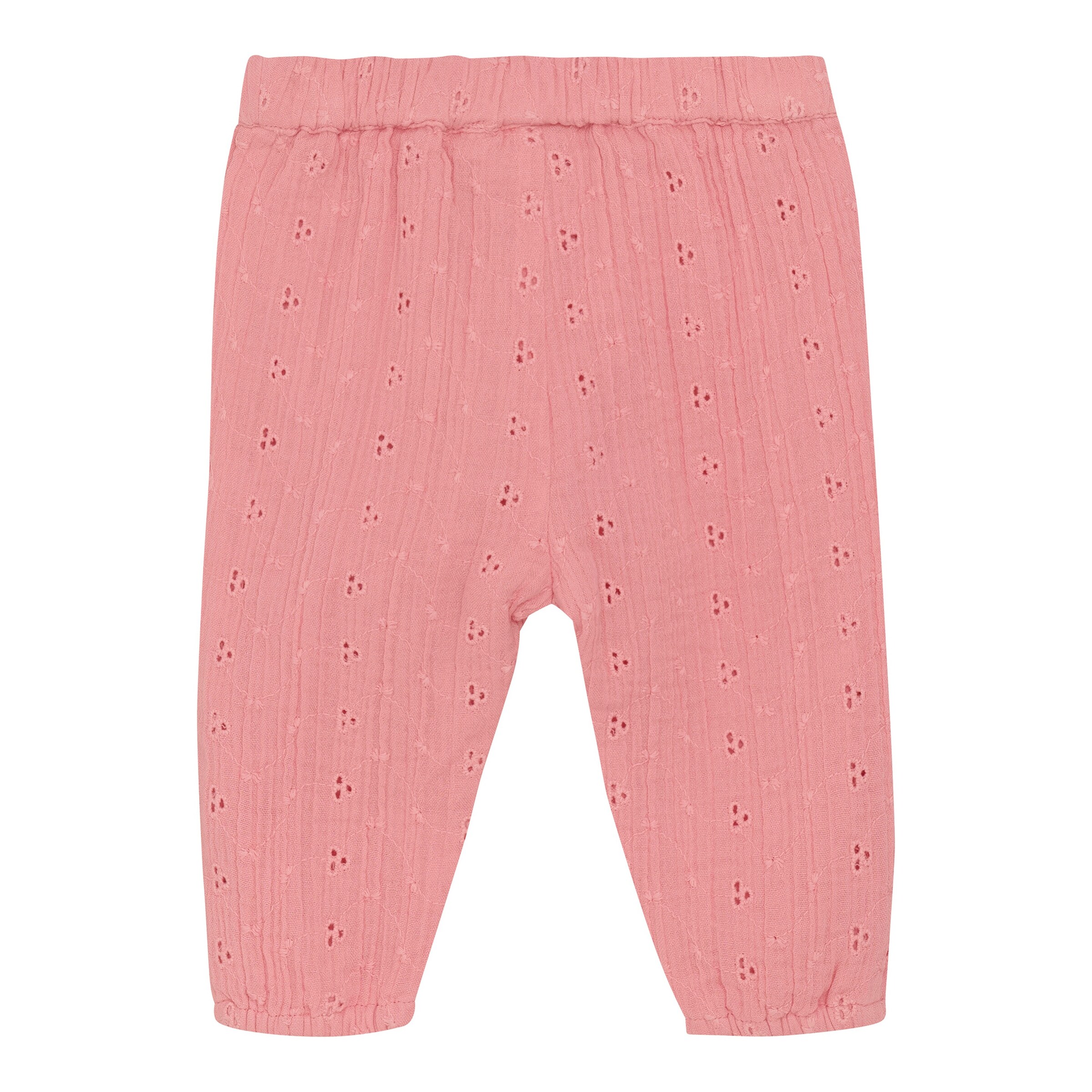 MINYMO Musselin-Hose Lochstickerei koralle