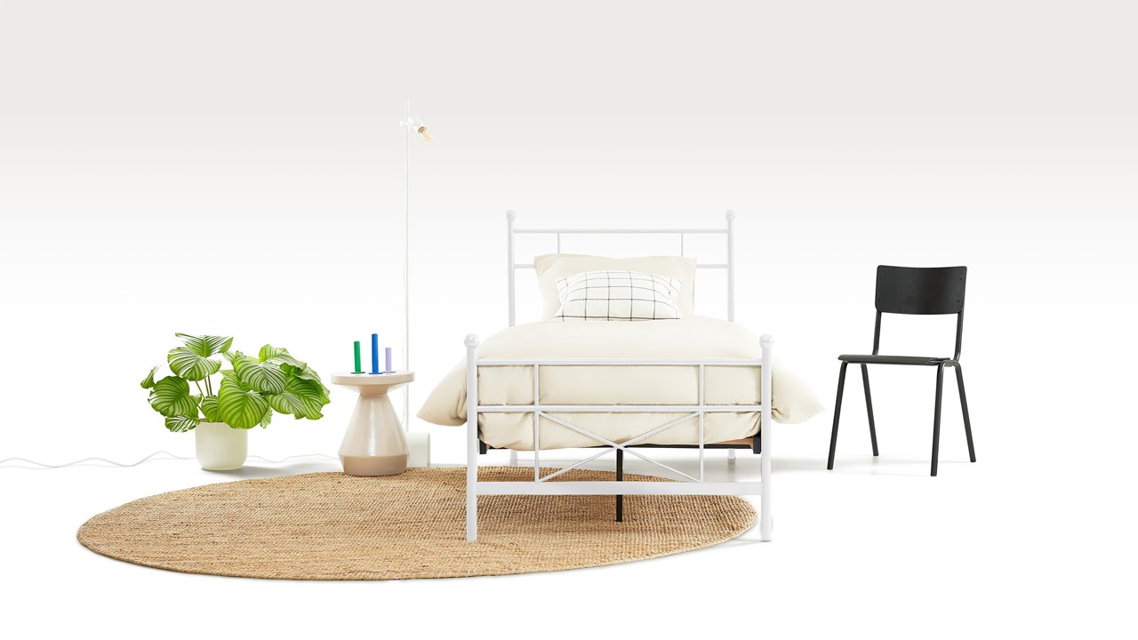 Bed Milano 1-persoons wit