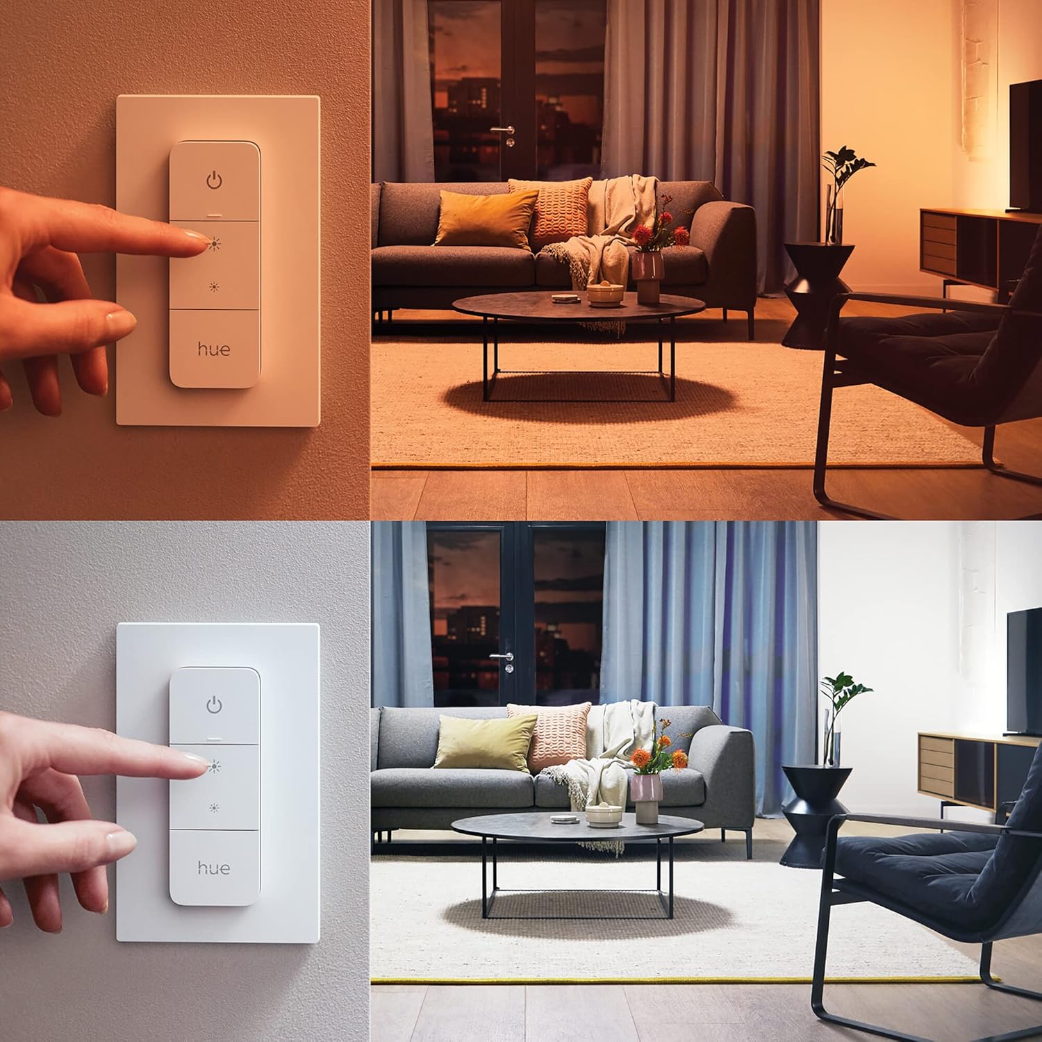 Philips Hue White Ambiance Fair Deckenleuchte schwarz 2750lm inkl. Dimmschalter, dimmbar, alle Weißschattierungen, steuerbar via App, kompatibel mit Amazon Alexa (Echo, Echo Dot)