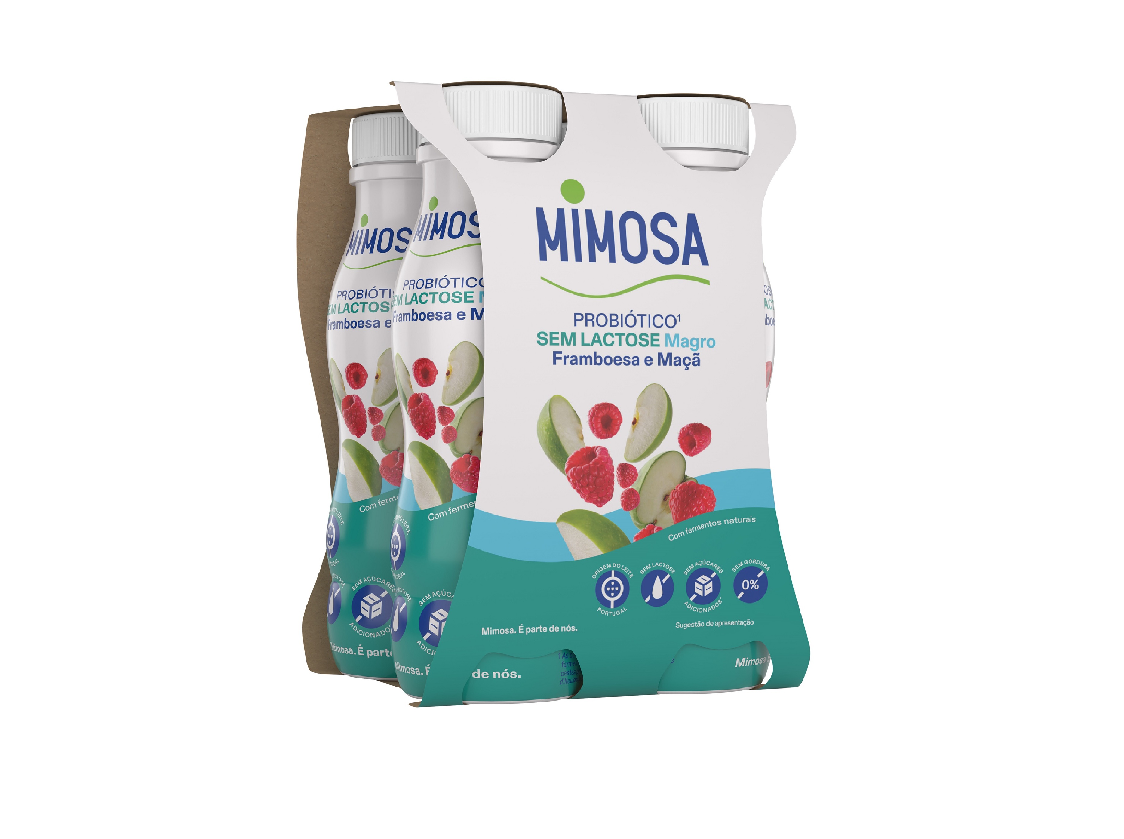 IOGURTE S/LACTOSE MIMOSA PROBIOTICO FRAMB/MAÇÃ 4X151 ML