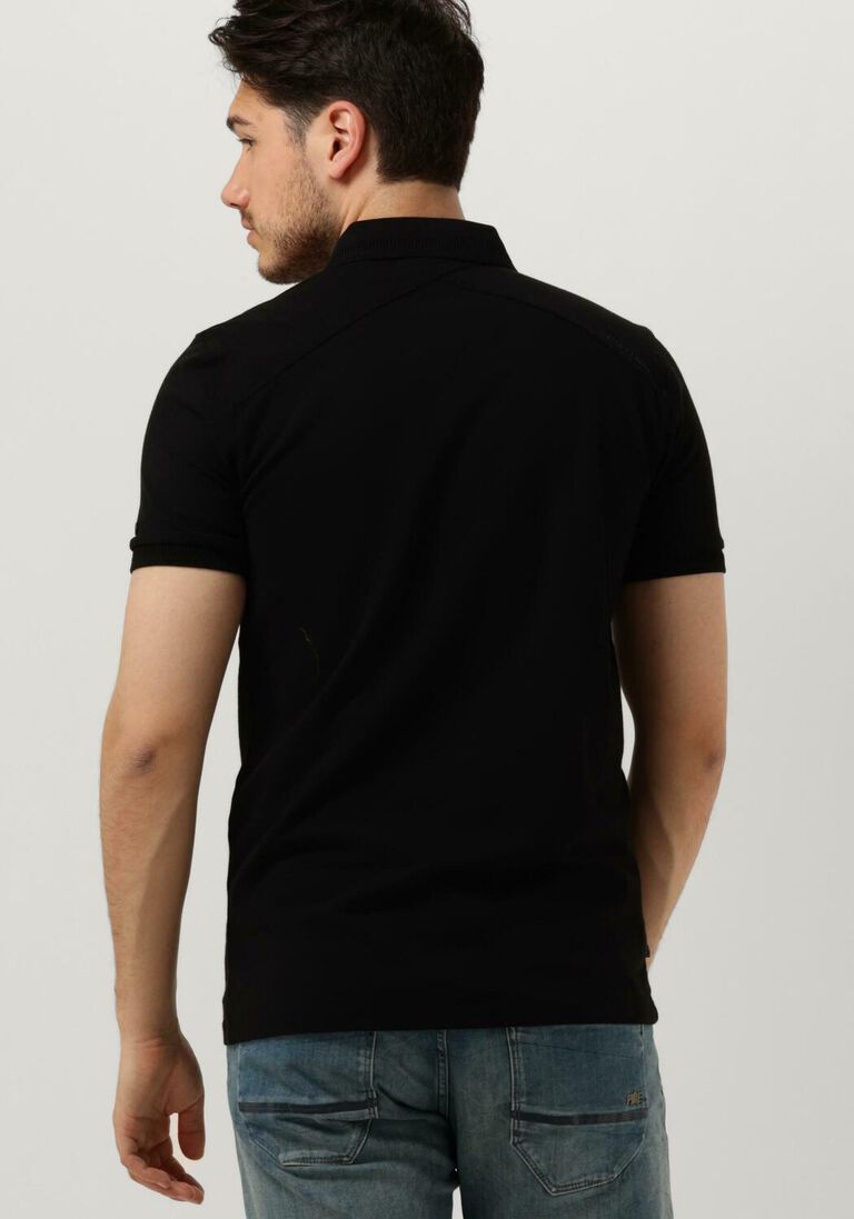 CAST IRON zwarte cast iron polo short sleeve polo organic cotton pique essential