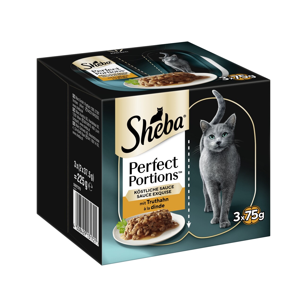 Sheba Perfect Portions Nassfutter Katze, Truthahn in Sauce 6x75 g Truthahn