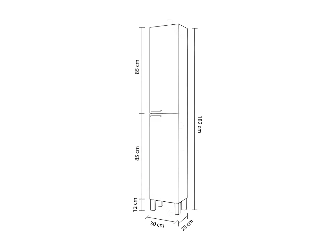 Colonne salle de bain 2 portes H182 cm